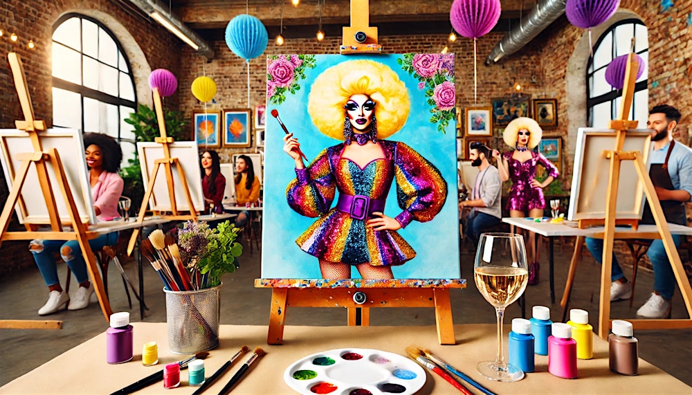 Drag Queen Sip and Paint Philadelphia The Drag Queen Paint experience