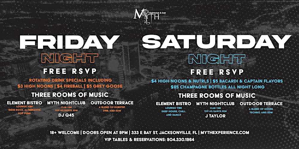 Myth Nightclub Weekend Special | Friday and Saturday Nights
