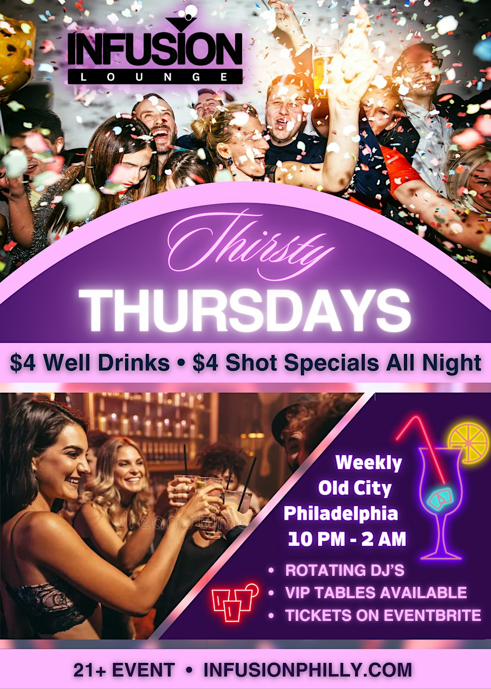 Thirsty Thursdays @ Infusion Lounge - $4 Drink Night
