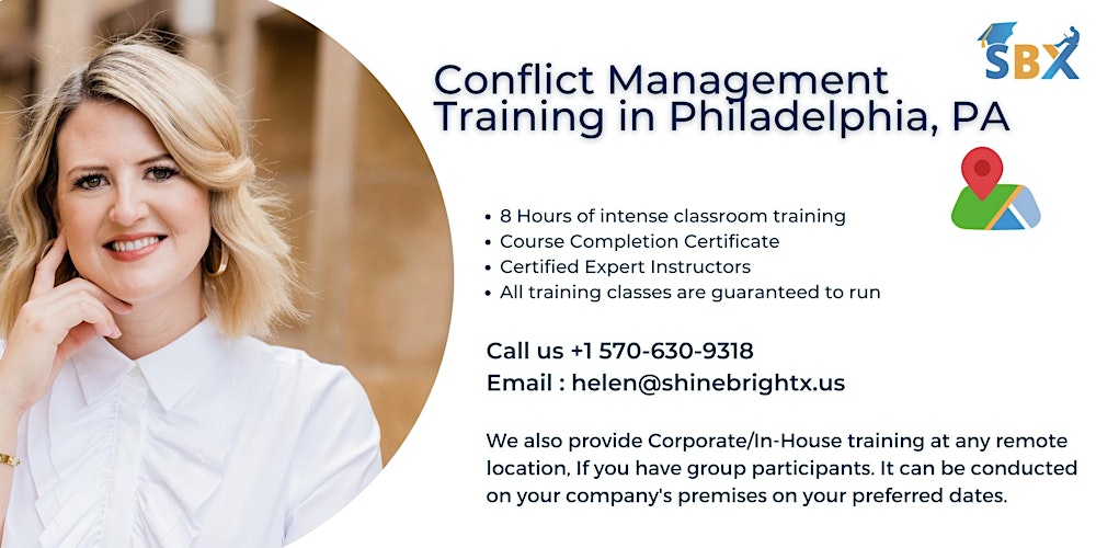 Conflict Management Certification Bootcamp Course in Philadelphia, PA