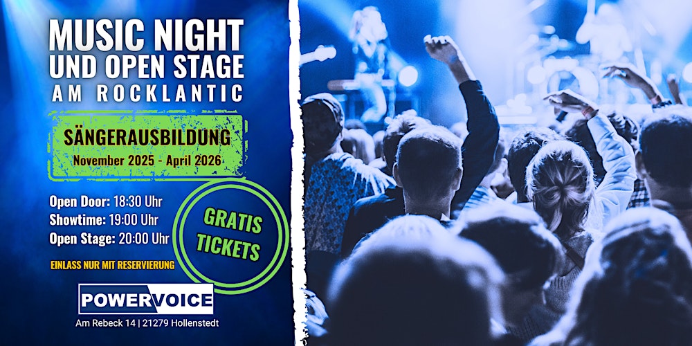 131. MUSIC NIGHT mit Open Stage | Sängerausbildung (SIA)