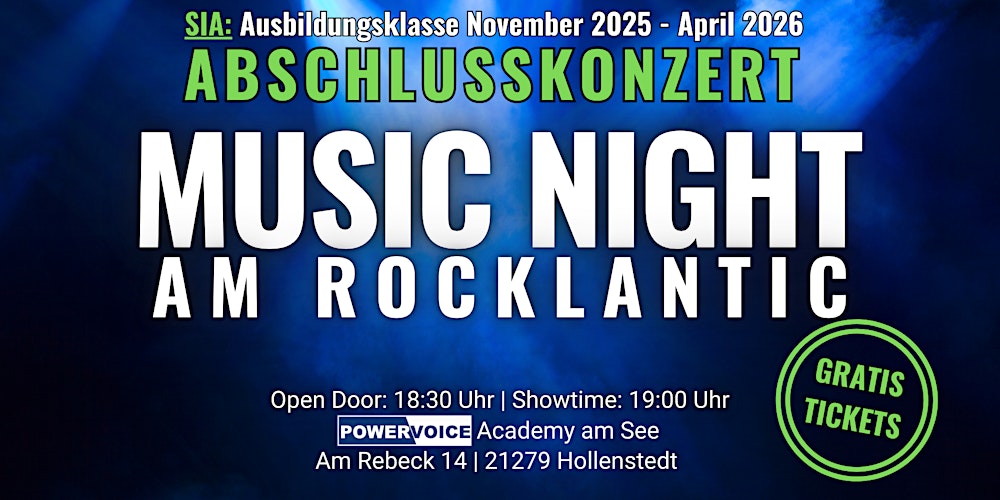 135. MUSIC NIGHT mit Open Stage | Abschlusskonzert Sängerausbildung
