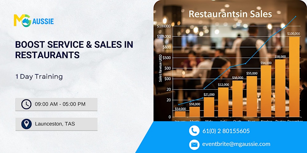 Boost Service & Sales in Restaurants – 1 Day Training in Launceston
