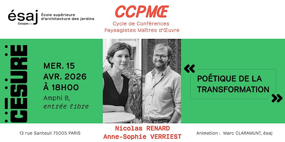 Conférence Paysagistes MO : Anne-Sophie VERRIEST & Nicolas RENARD