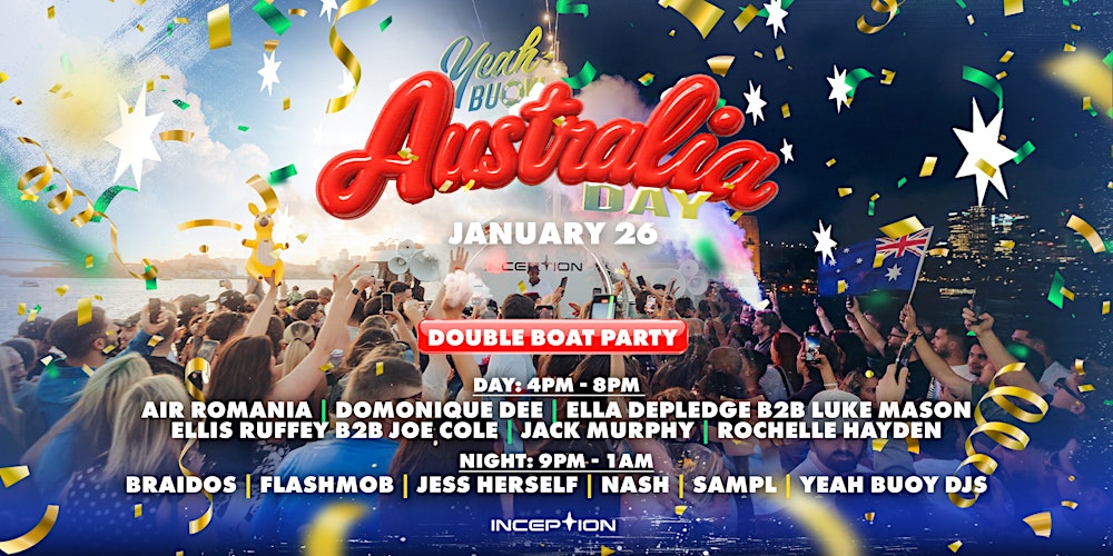 Yeah Buoy  l Long Weekend + Fireworks +Australia Day l Double Boat Party