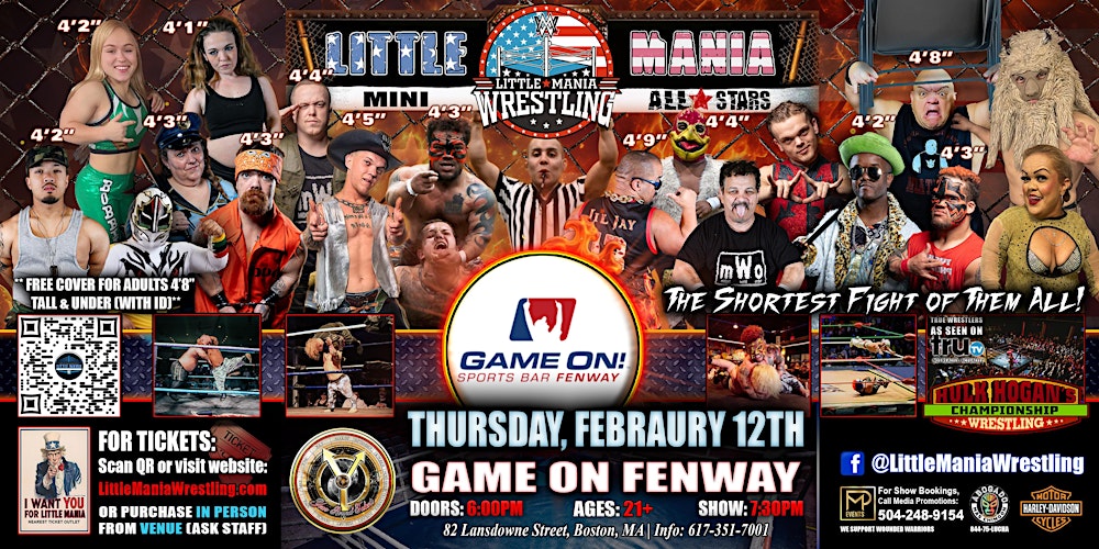 Boston, MA - Little Mania Mini Wrestling @ Game On Fenway
