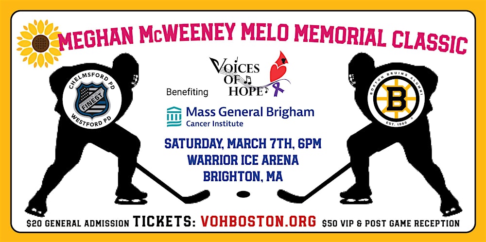 Bruins Alumni vs Chelmsford/Westford Police Hockey Game to Fight Cancer