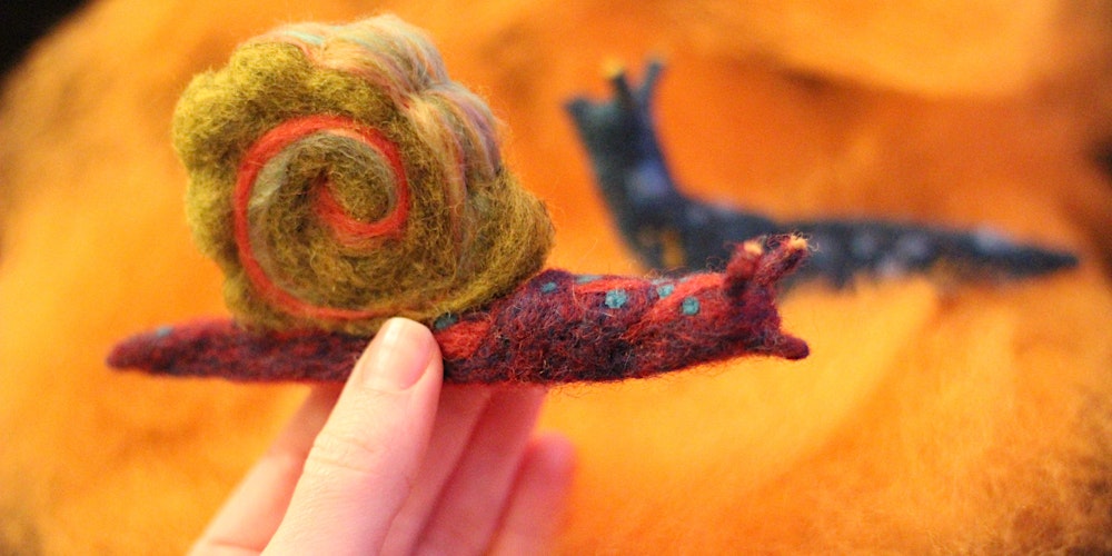 Needle Felt a Space Slug/ Disco Snail : Beginners Friendly Felting Workshop