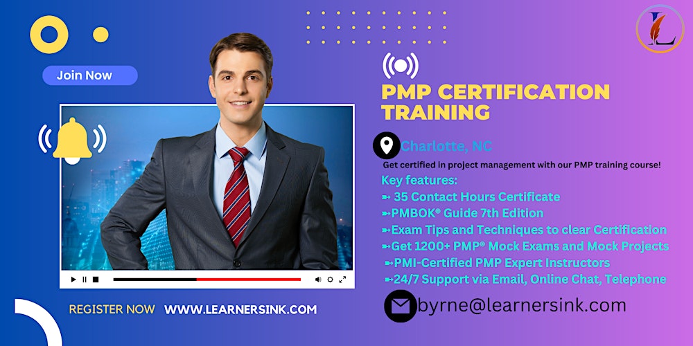 PMP Program In-Person Training In Charlotte, NC