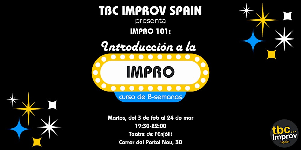 Curso de Introducción a la Impro (101) con TBC Improv Spain - Invierno '26