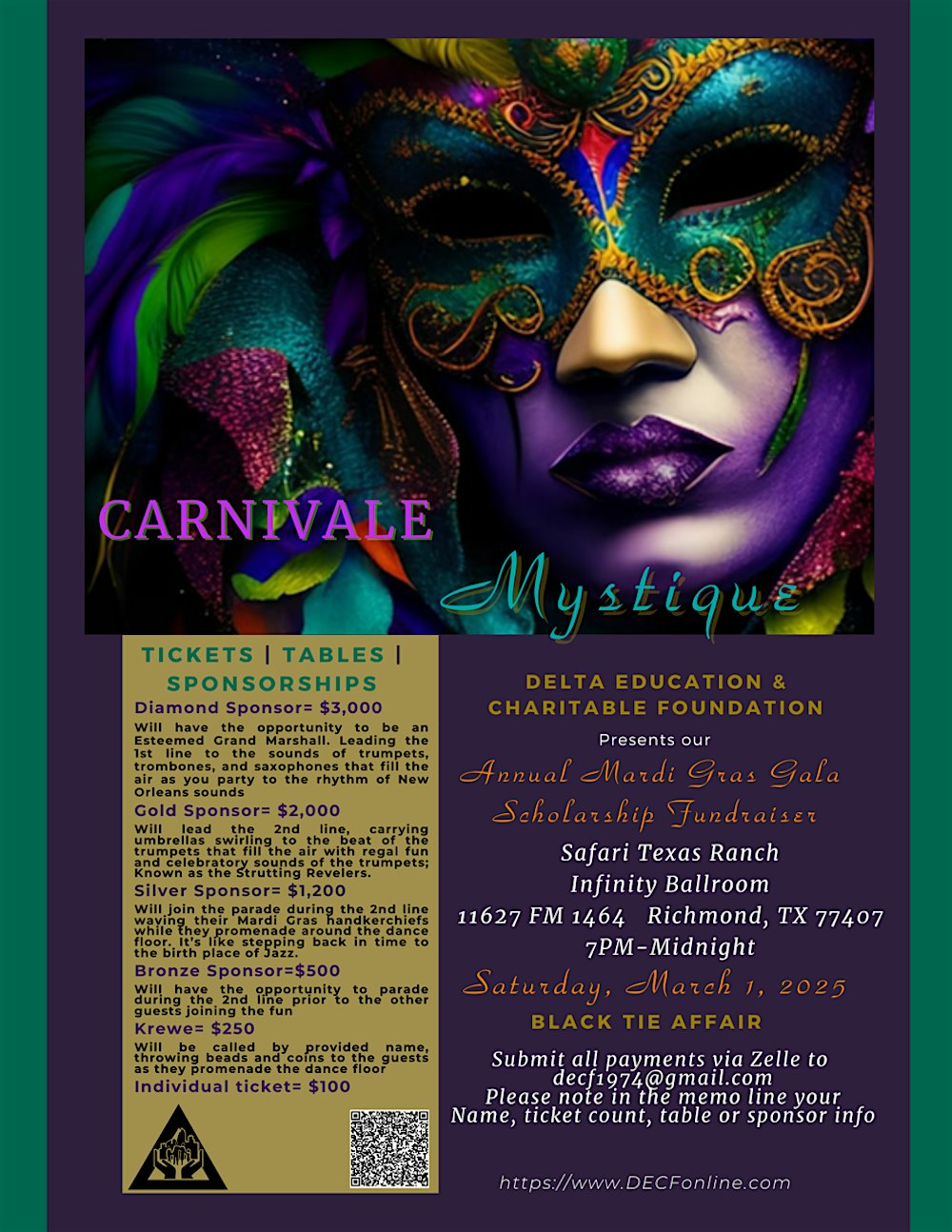 Carnivale Mystique: Annual Mardi Gras Gala Scholarship Fundraiser