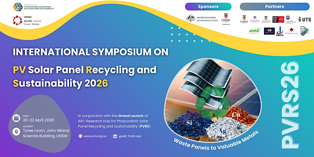 2026 International Symposium on PV Solar Panel Recycling and Sustainability