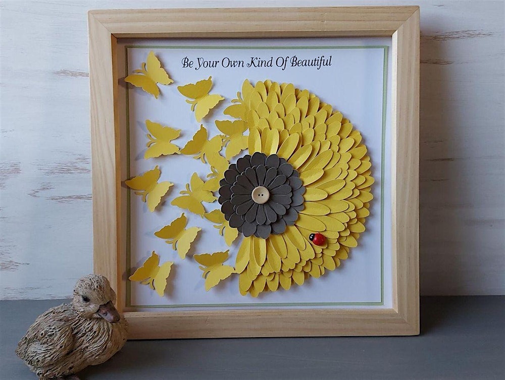Sip, Snip & Blooms- Sunflower Shadow Box Workshop