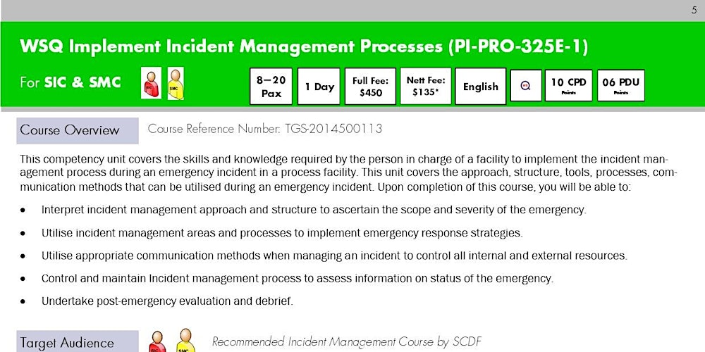 WSQ Implement Incident Management Processes (PI-PRO-325E-1)Run 418