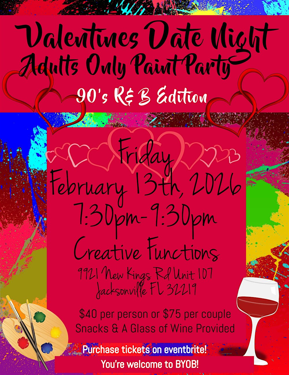 Valentine’s Date Night: 90’s R&B Paint Party (Adults Only)