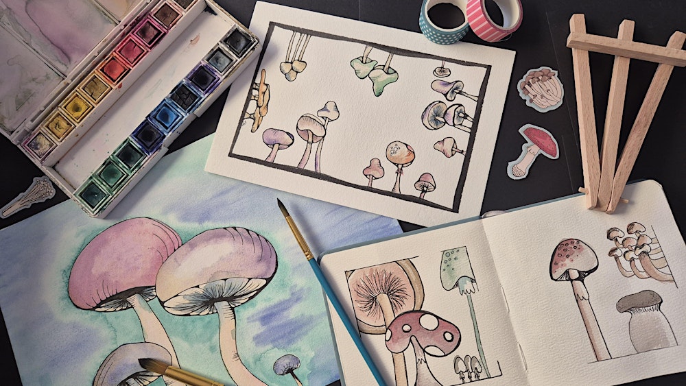 Mushroom Mindfulness Watercolour Class