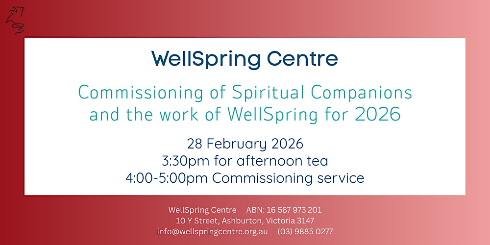 Commissioning of Spiritual Companions/Directors & WellSpring work for 2026