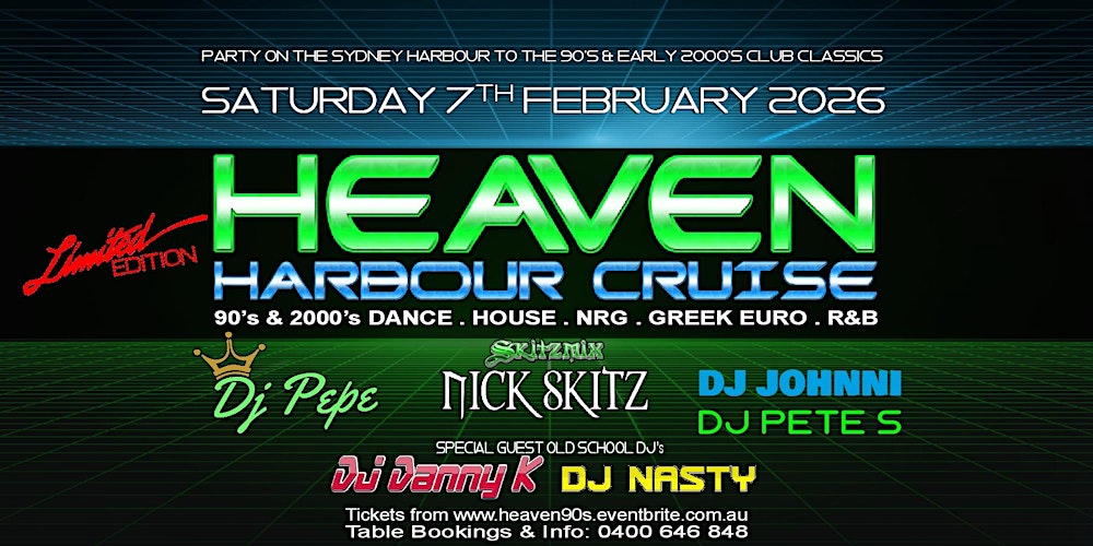 HEAVEN 90's & Early 2000's Dance Harbour Cruise 7-2-26 on Inception