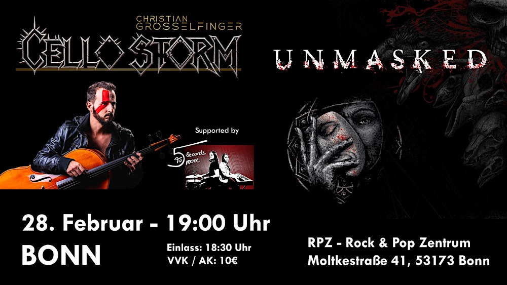 Unmasked & Cello Storm live music in Bonn