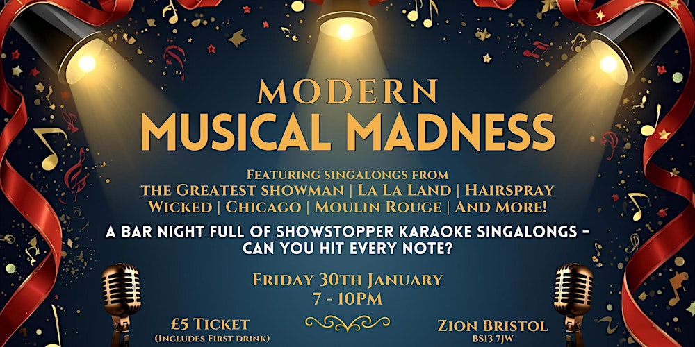 'Modern Musical Madness' Singalong Bar Night at Zion!