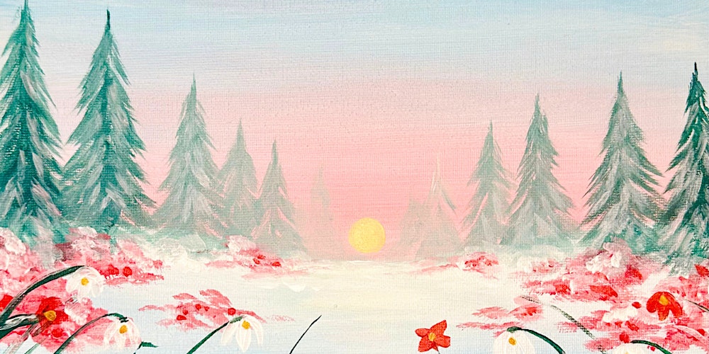 Sip & Paint at Porto Lounge Fishponds, Bristol - "Winter Snowdrops"