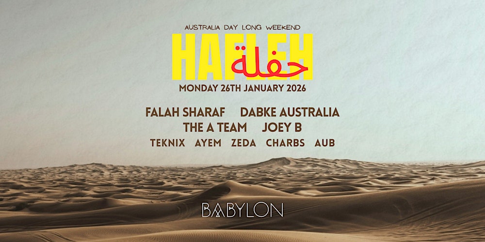 HAFLEH SYDNEY: Babylon Rooftop - Monday 26th January