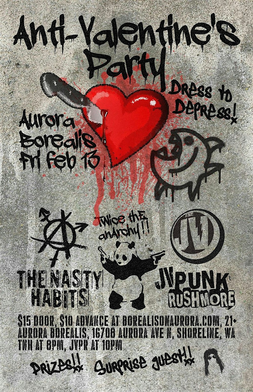 The Nasty Habits Anti-Valentine's Day Party with JV/Punk Rushmore