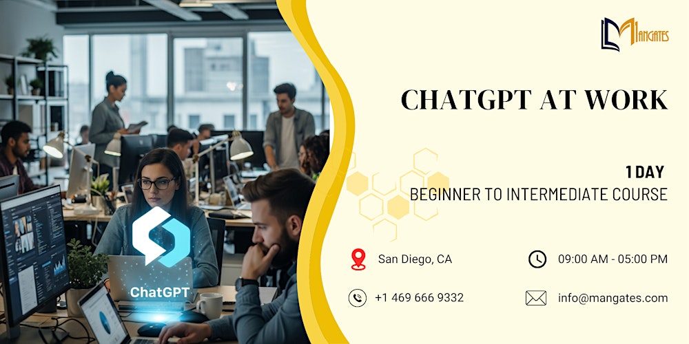 ChatGPT at Work: 1 Day Beginner to Intermediate Course in San Diego, CA