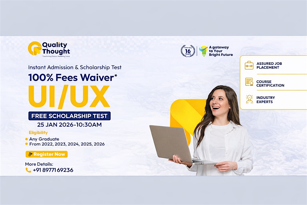 UI UX Designer Course Scholarship Test On 25 JAN 2026