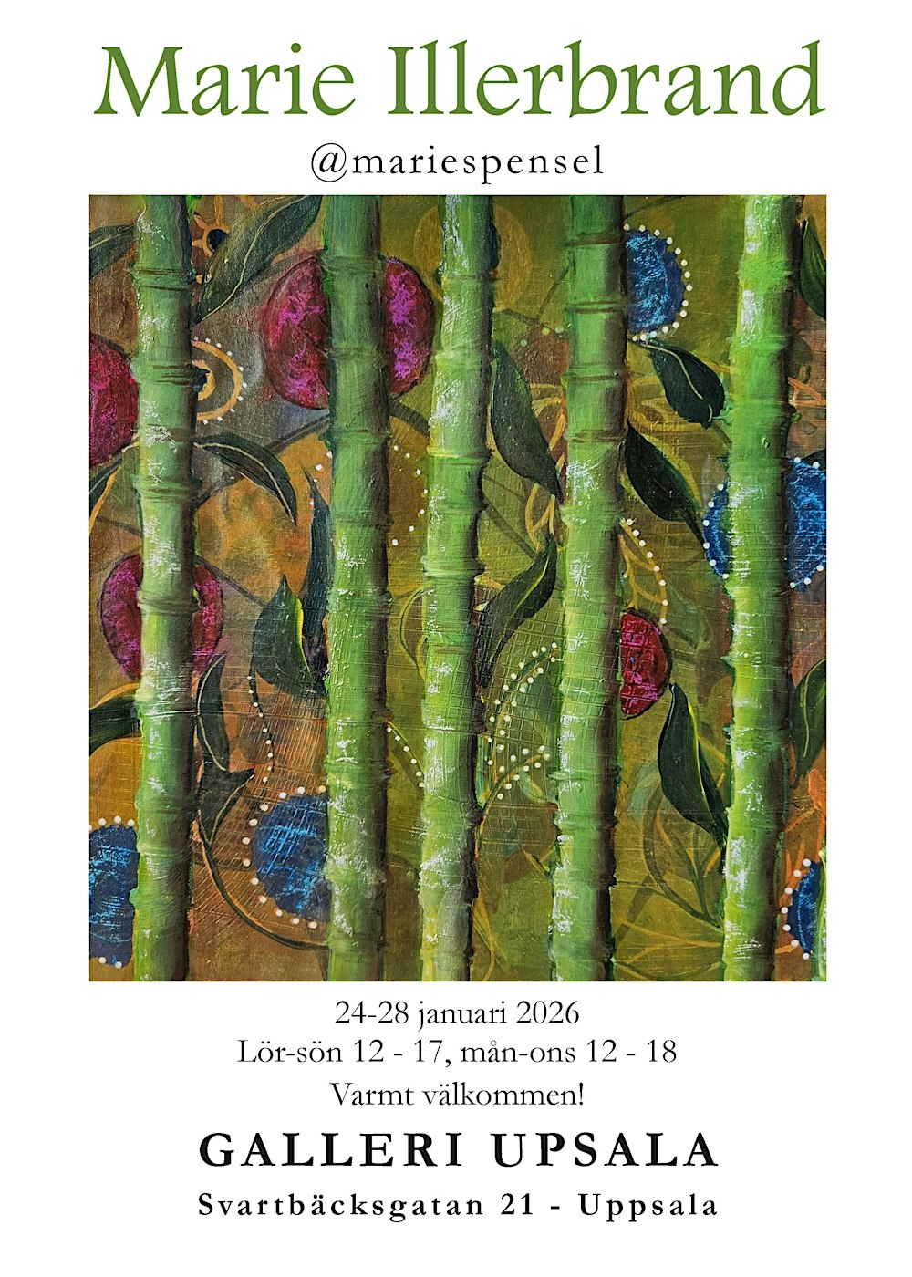 Marie Illerbrand - Utställning på Galleri Upsala 24-28 januari 2026