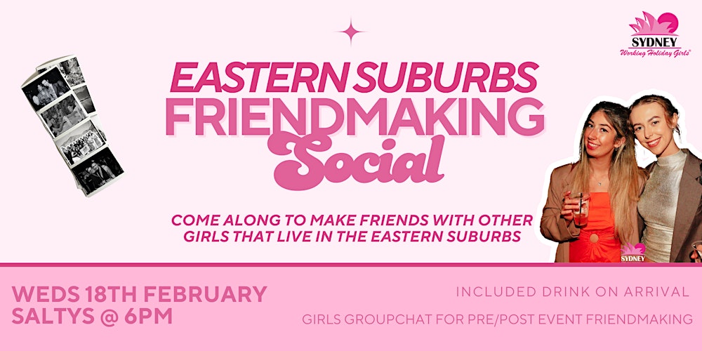 Eastern Suburbs Friendmaking Social | Wednesday 18th Februrary