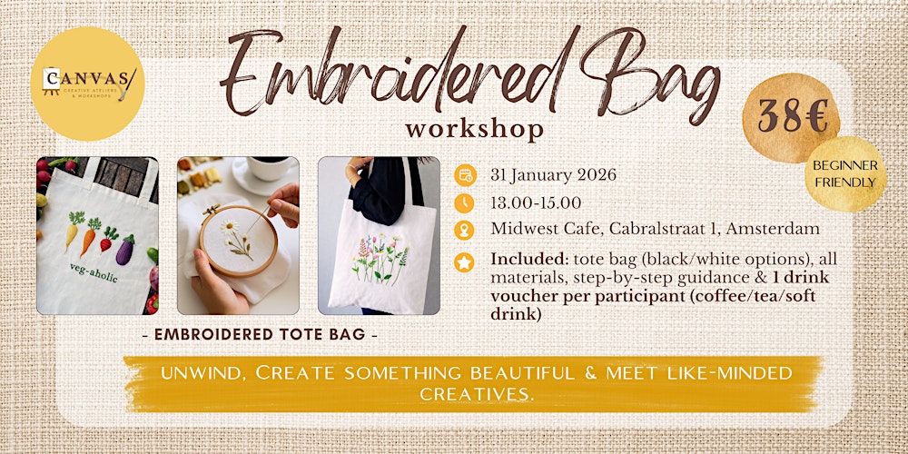 Embroidered Bag Workshop !