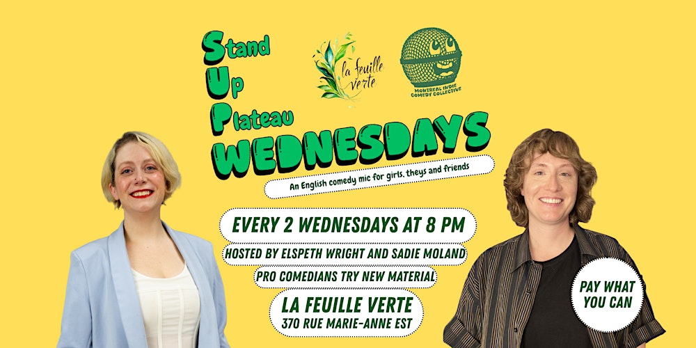 Stand Up Plateau Wednesdays - Stand-up comedy in English