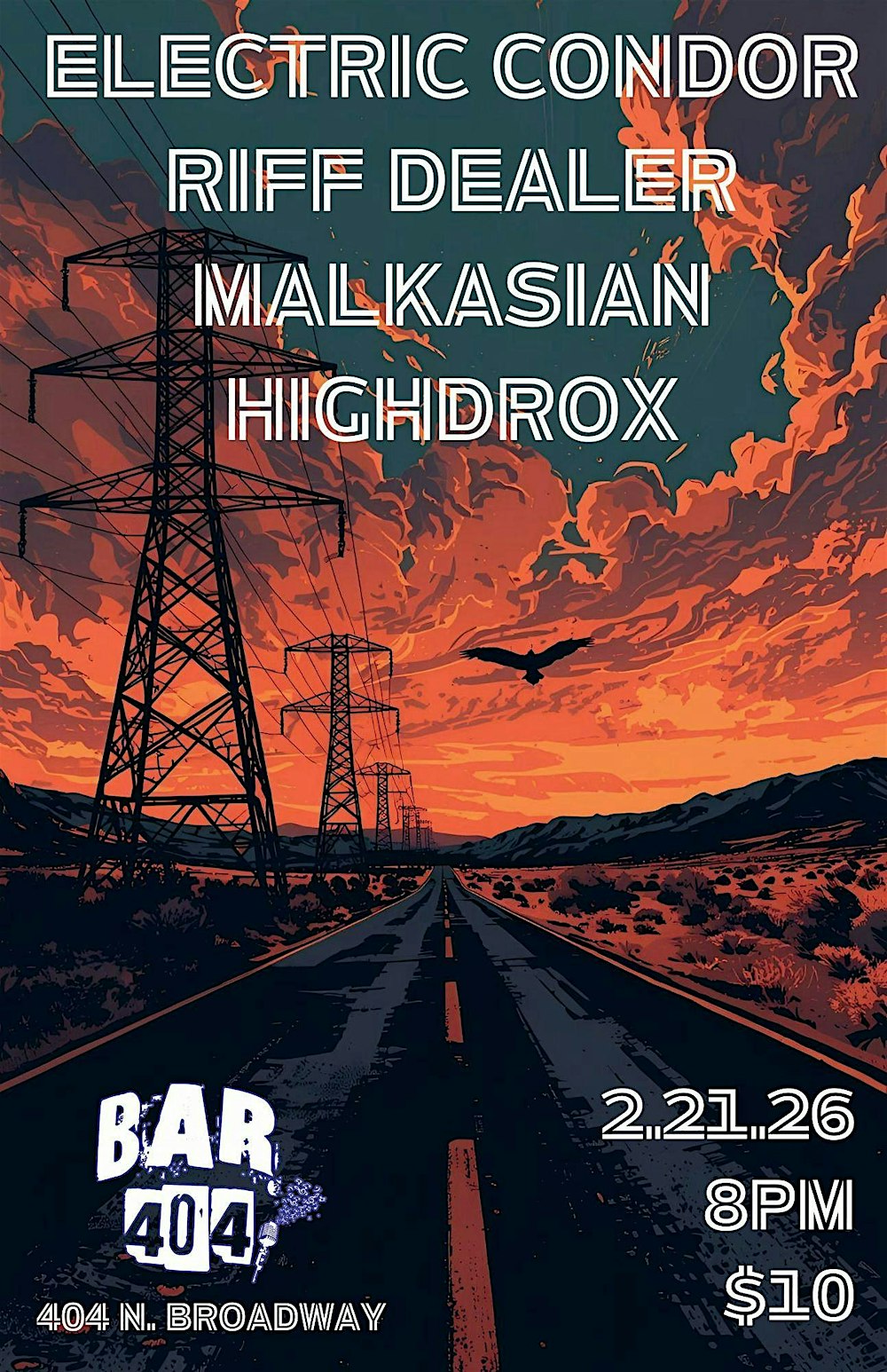 Electric Condor + Riff Dealer + Malkasian + Highdrox