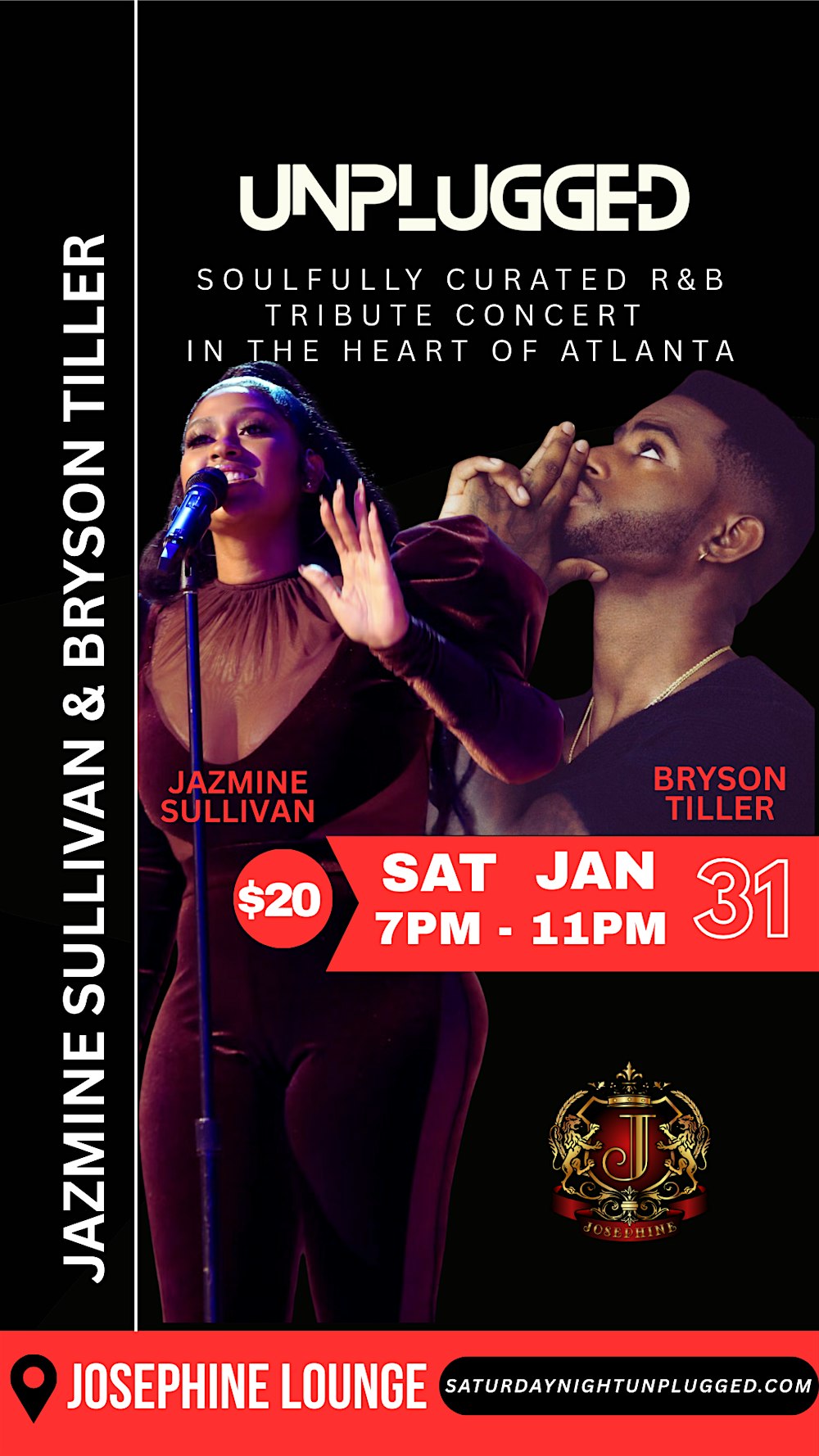JAZMINE  & BRYSON  LIVE TRIBUTE @ JOSEPHINE LOUNGE SAT JAN 31, 2026