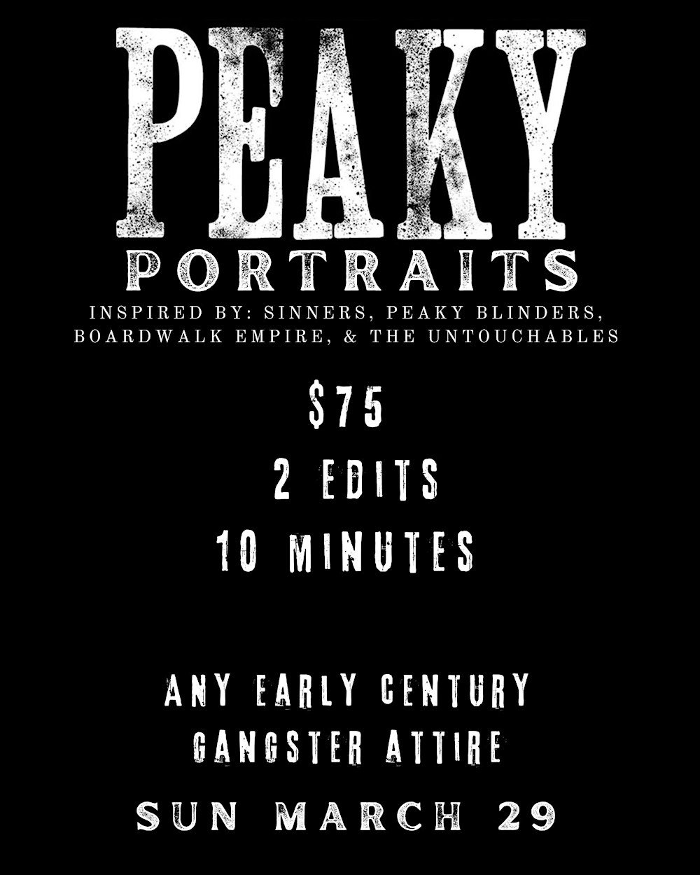 PEAKY PORTRAIT EVENT (Newport Studio)