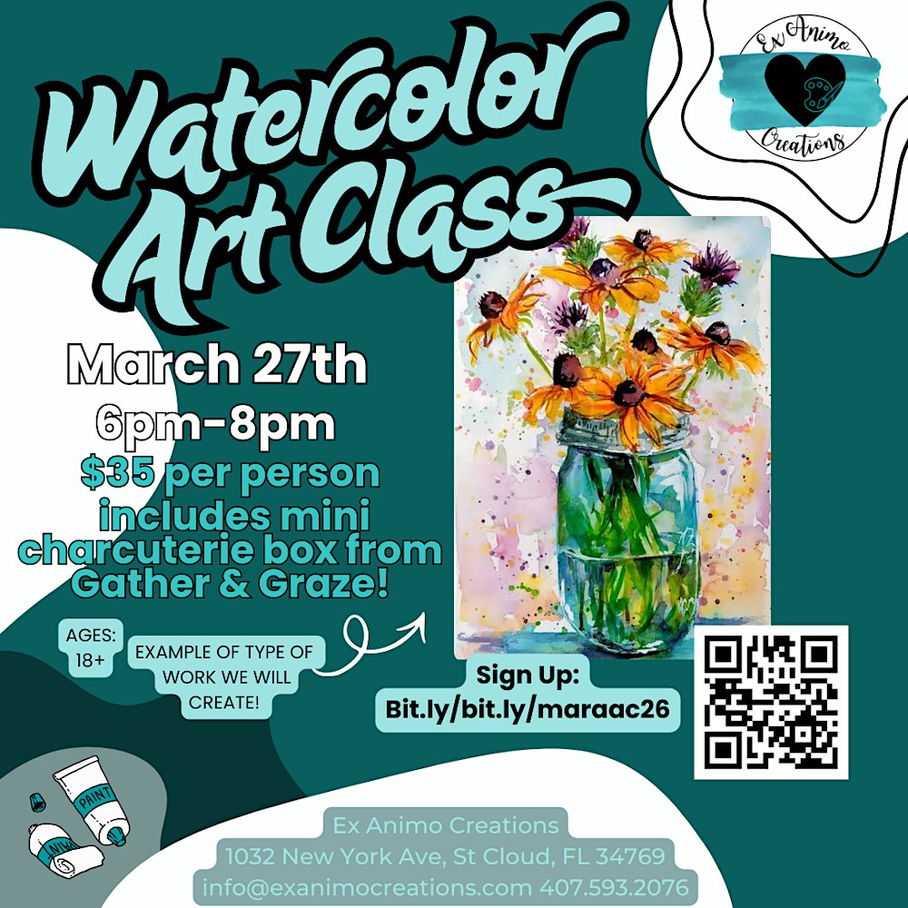 March Watercolor Art Class