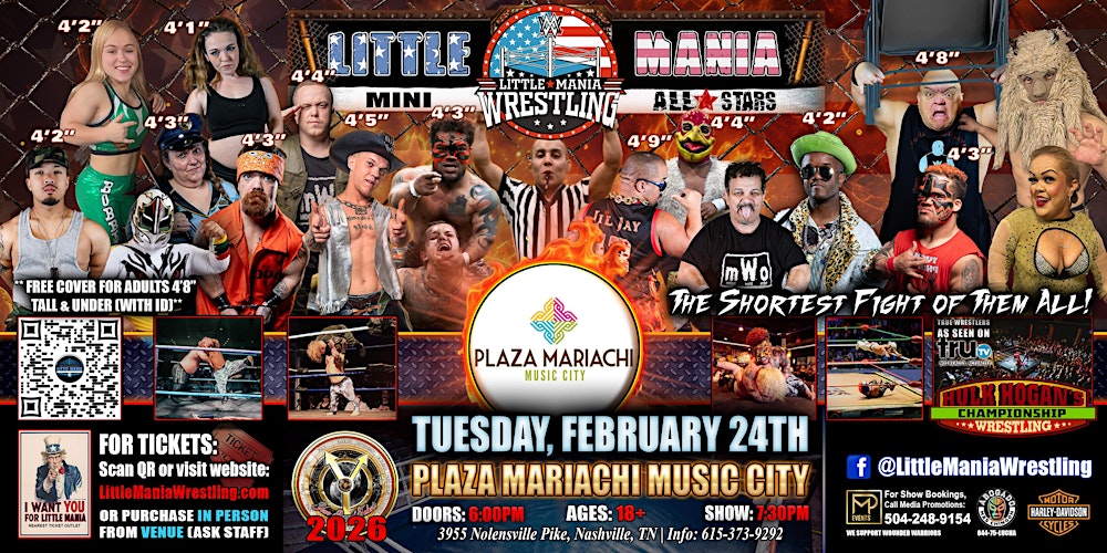 Nashville, TN - Little Mania Mini Wrestling @ Plaza Mariachi Music City