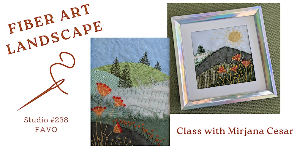 Slow stitch workshop - Fiber Art Landscape