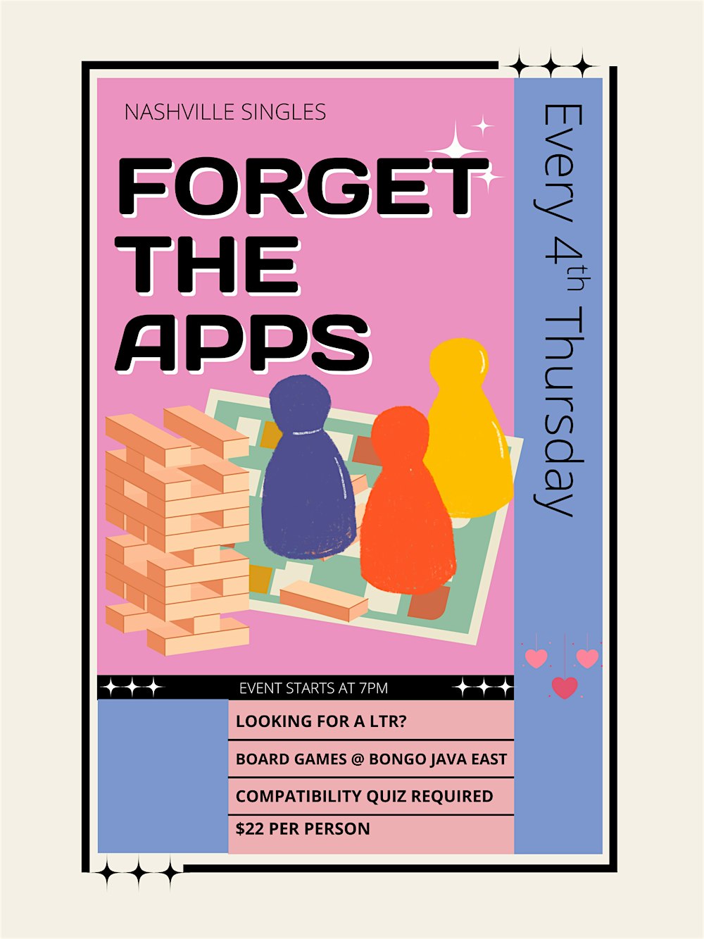 Board Game Dating Night | 4th Thursday Monthly | Bongo Java East