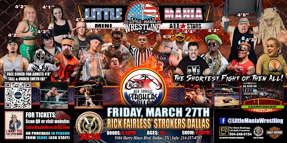 Dallas, TX  - Little Mania Mini Wrestling @ Rick Fairless' Strokers Dallas