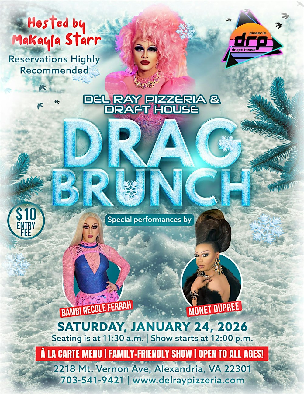 Del Ray Pizzeria Drag Brunch - Winter Edition