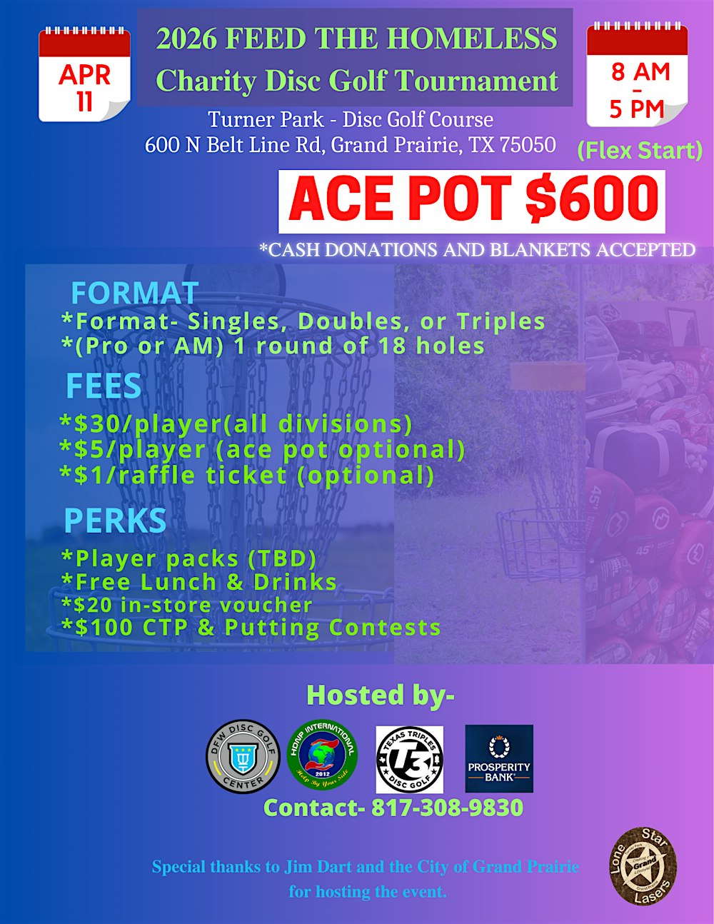 Charity Disc Golf Tournament 2025-Feed the Homeless