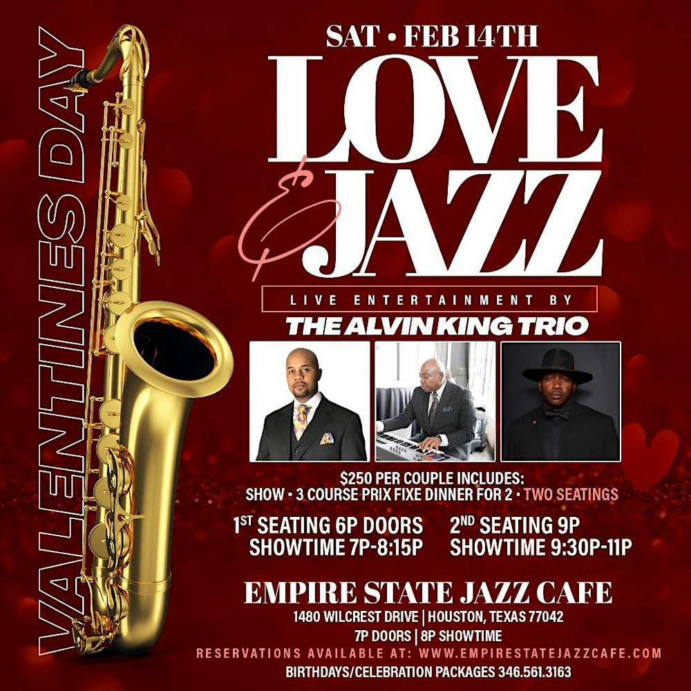 2/14 - Love & Jazz Saturday with the Alvin King Trio (Second Show)