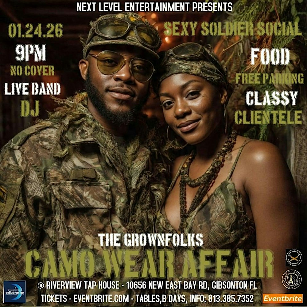 CAMO WEAR AFFAIR: vip / rsvp  TABLE ONLY option SEXY SOLDIER SOCIAL