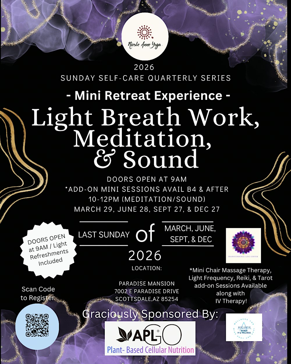 Light Breath Work, Meditation & Sound Healing Sunday 2026 Series