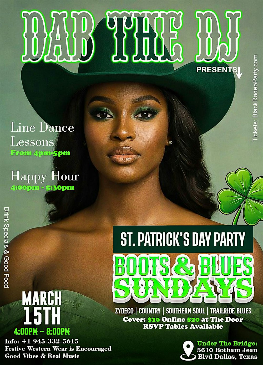 Boots & Blues Sunday St. Patrick's Day Party