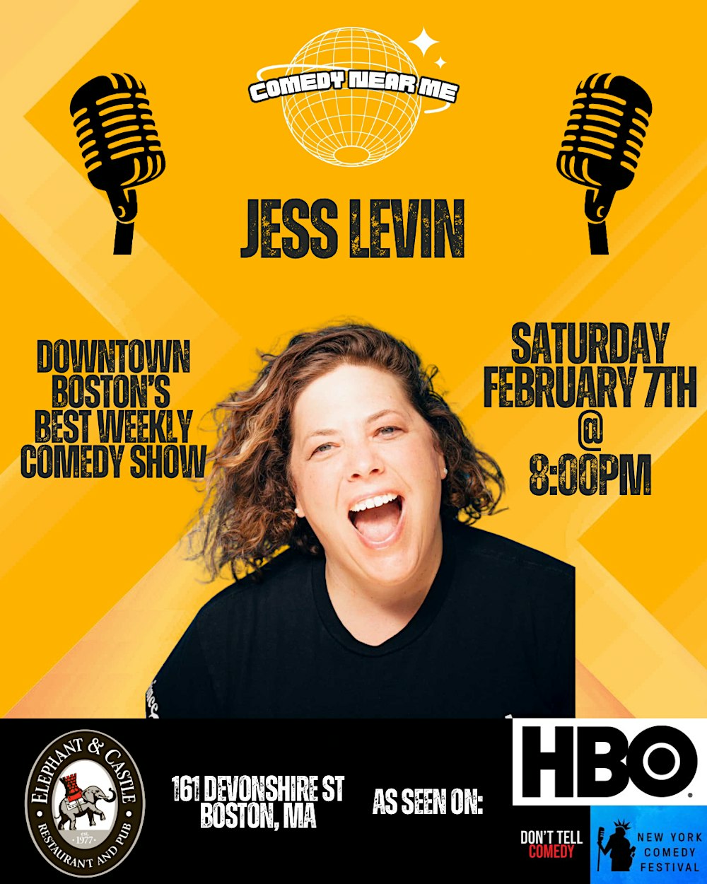 Comedy Night w/ Jess Levin @ Elephant & Castle (Downtown Boston)