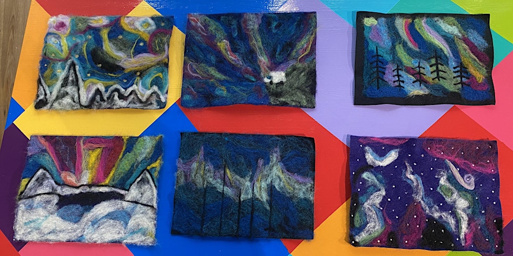 Needle Felting Aurora / Northern Lights Landscape Workshop