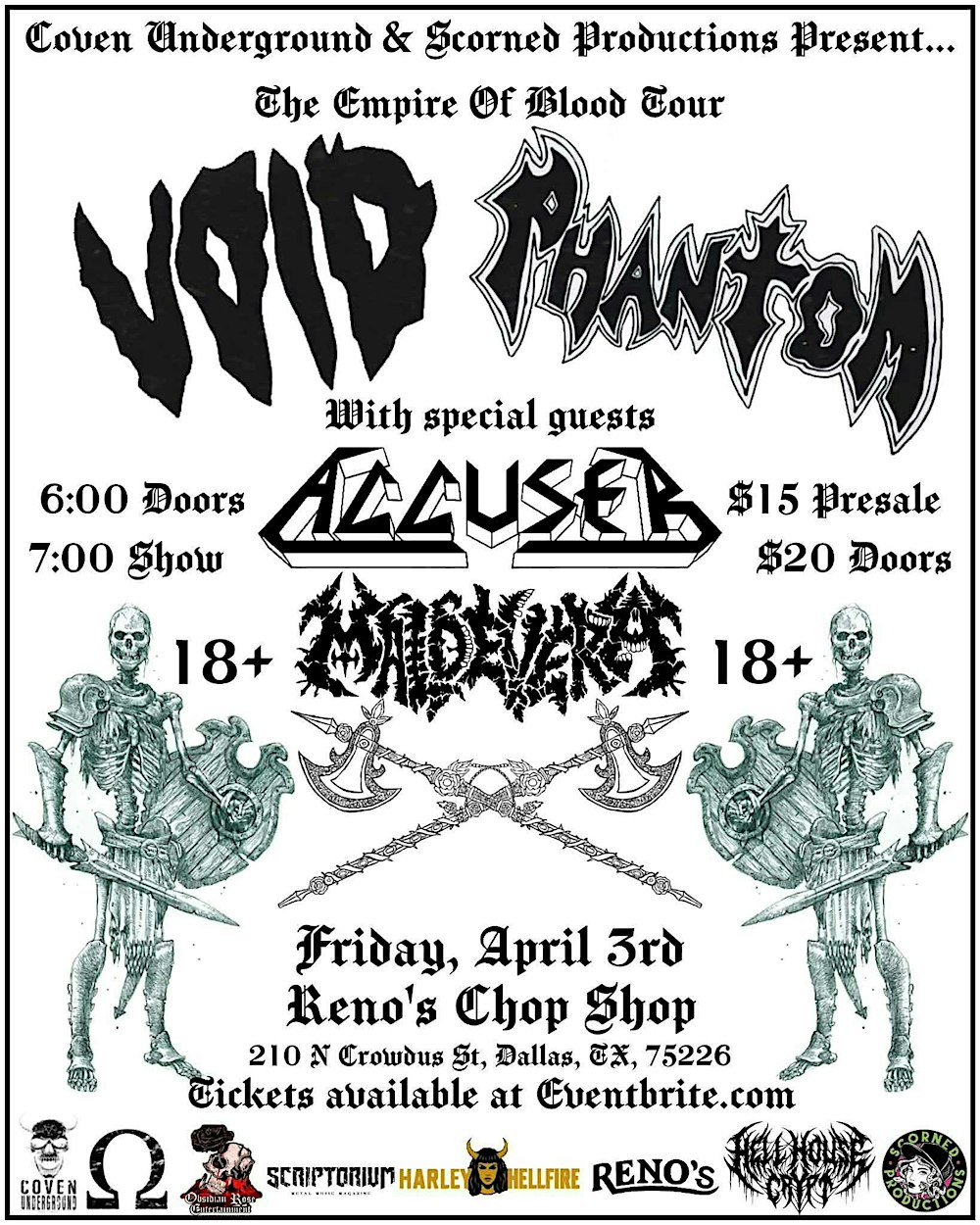 Coven Underground & Scorned Productions Present: Void, Phantom & More!